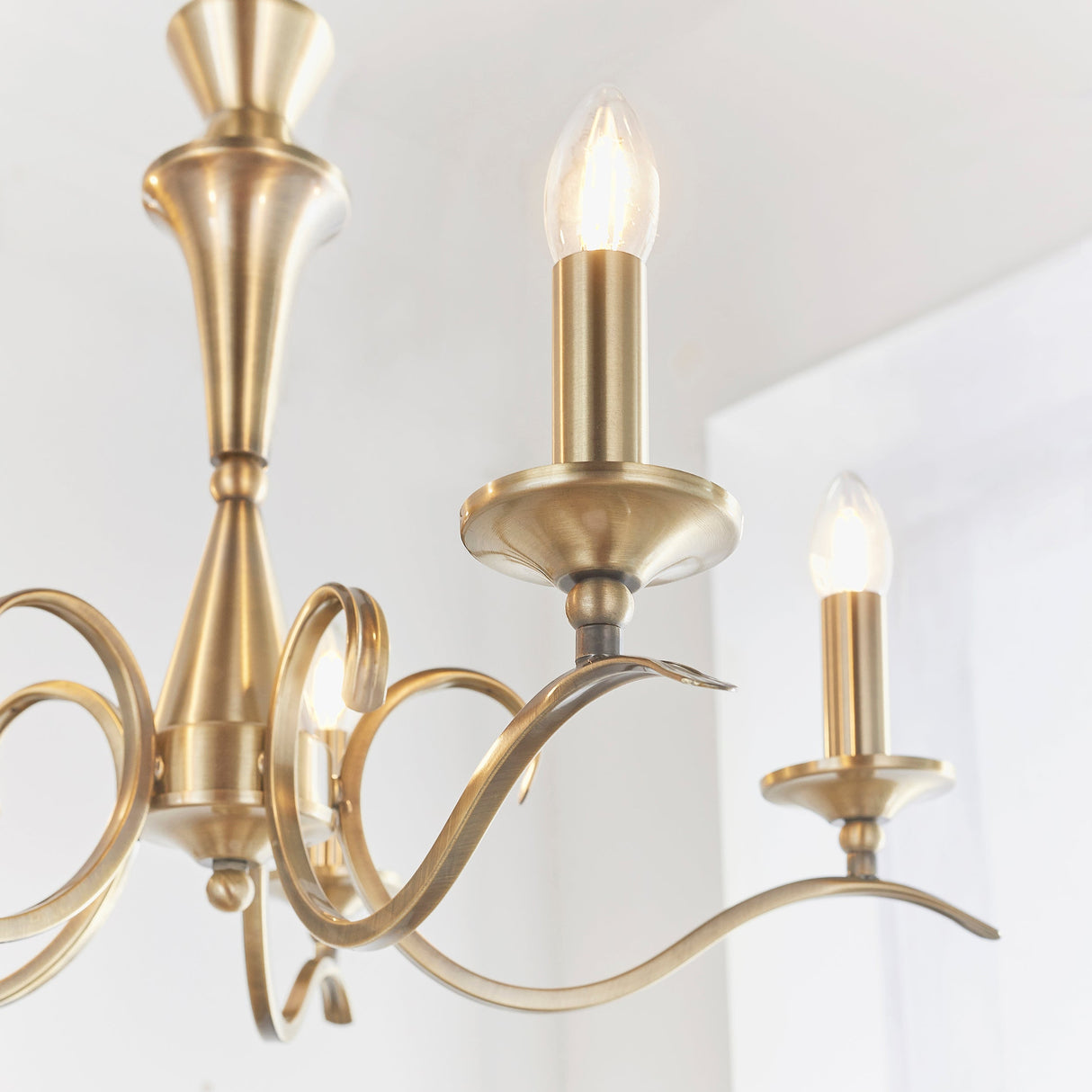 Endon Kora 5lt Chandelier Antique Brass – from Amos Lighting + Home