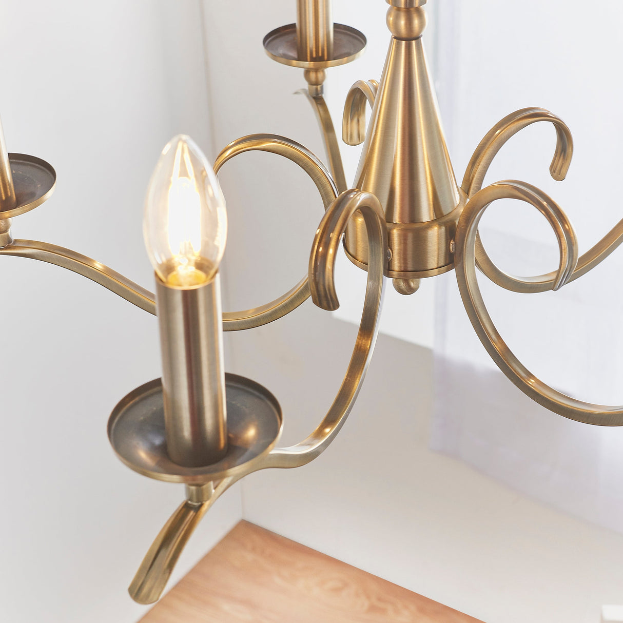 Endon Kora 5lt Chandelier Antique Brass – from Amos Lighting + Home