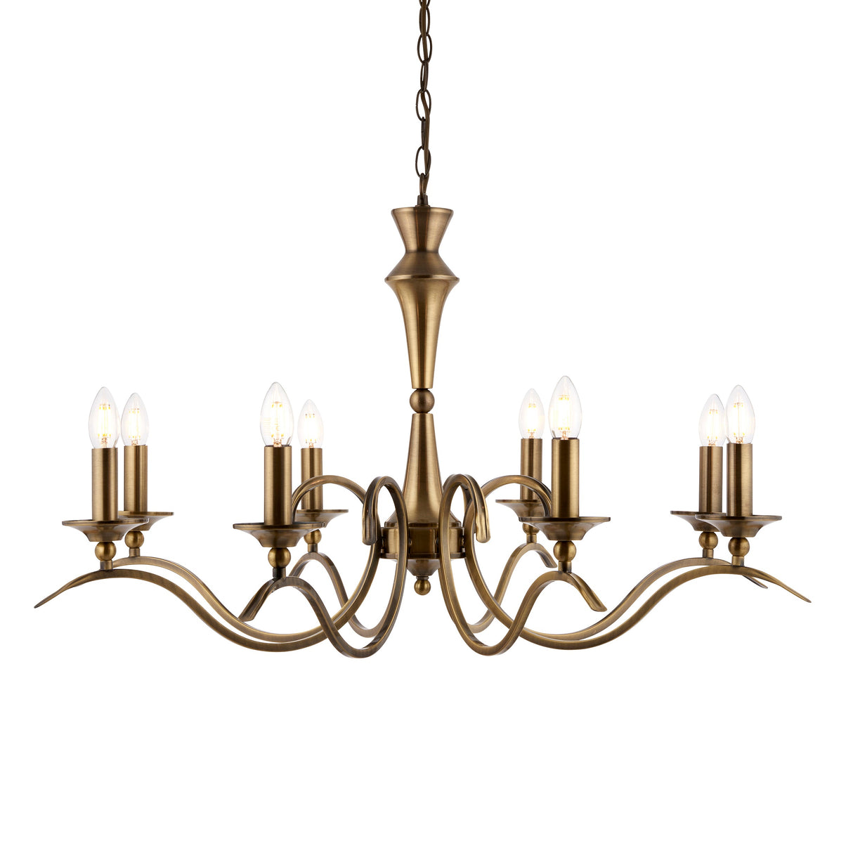 Endon Kora 8lt Chandelier Antique Brass – from Amos Lighting + Home