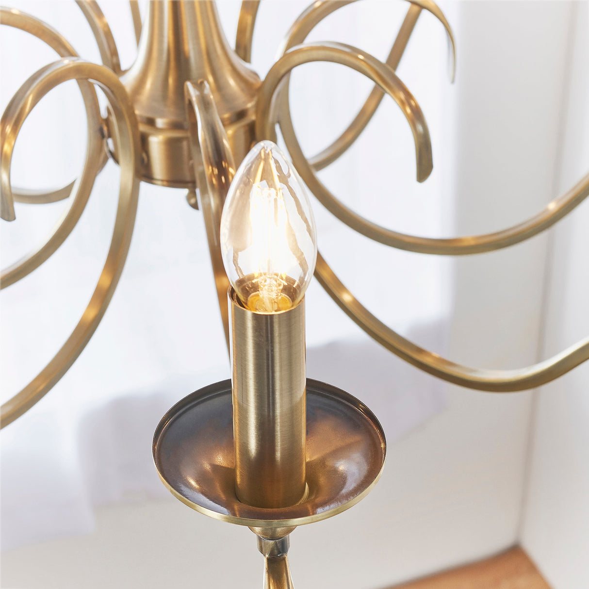 Endon Kora 8lt Chandelier Antique Brass – from Amos Lighting + Home