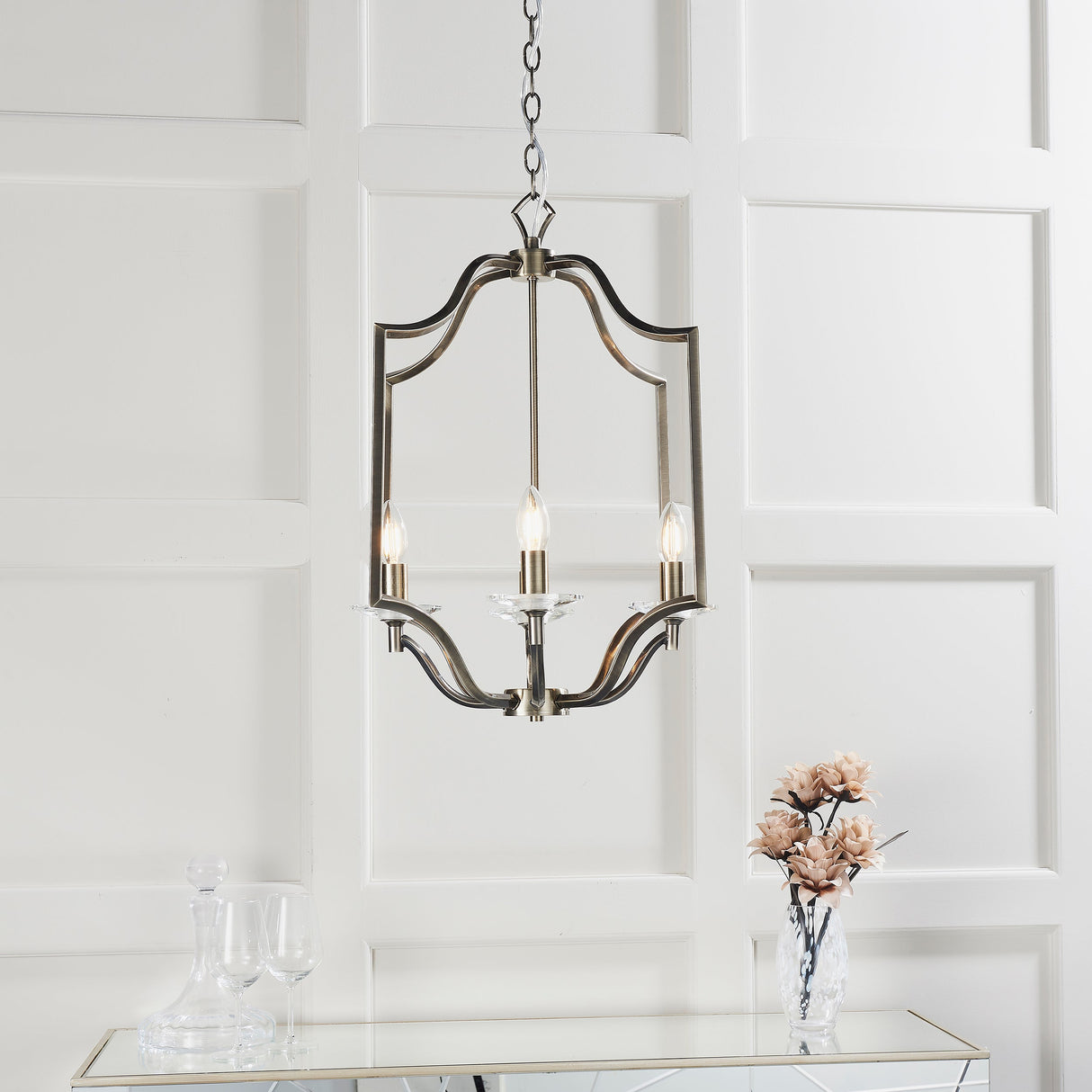 Amos Lainey 4 Light Chandelier Antique Brass – from Amos Lighting + Home