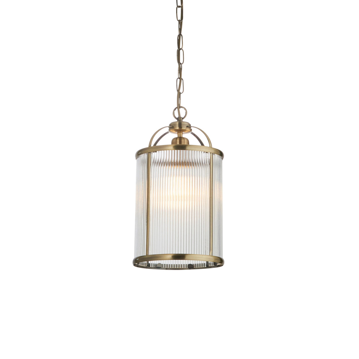 Amos Lambeth Ribbed Single Lantern Antique Brass – from Amos Lighting + Home