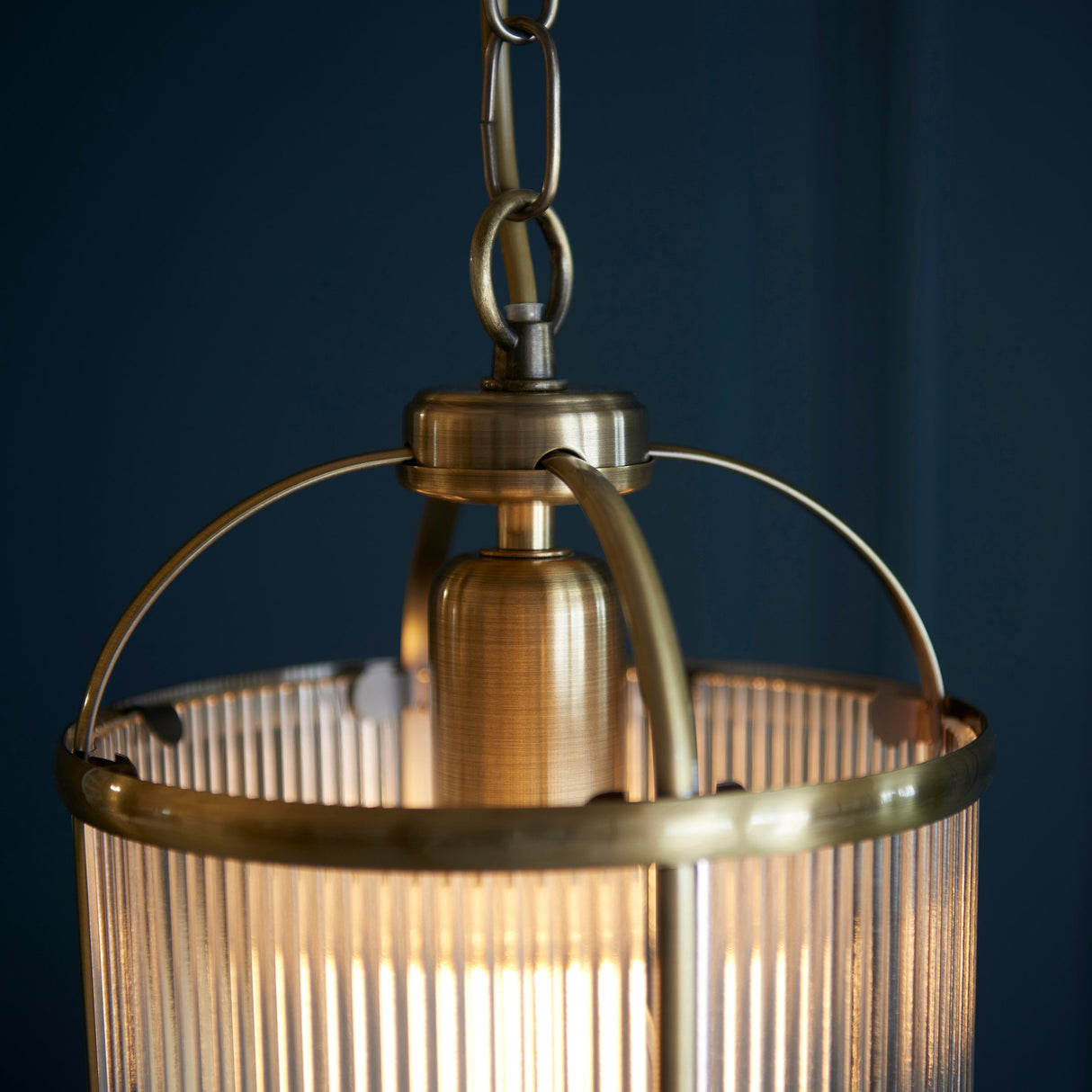Amos Lambeth Ribbed Single Lantern Antique Brass – from Amos Lighting + Home