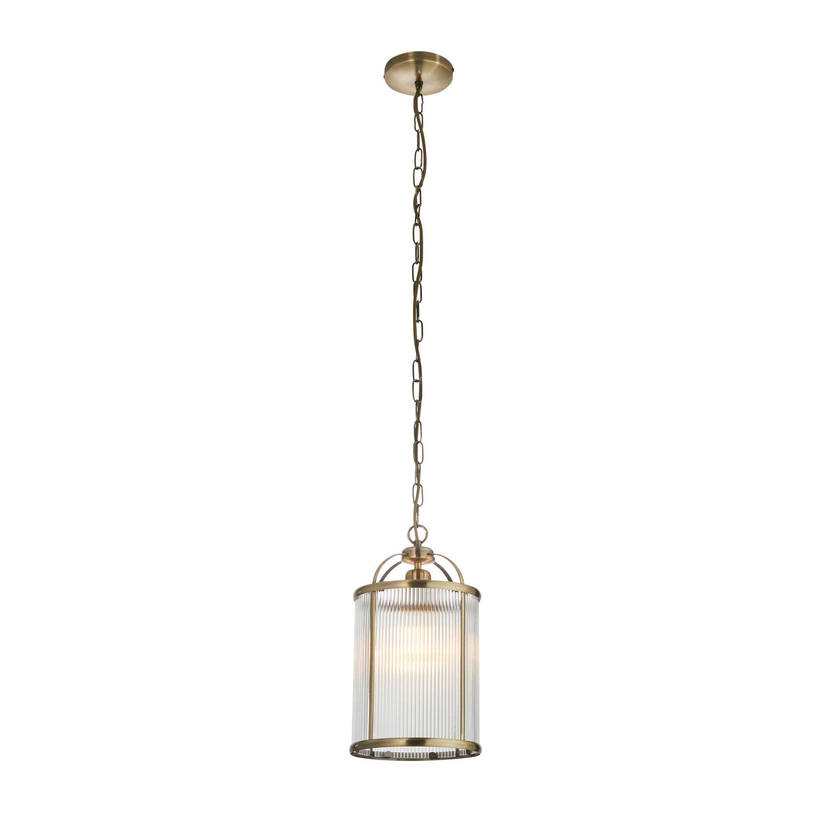 Amos Lambeth Ribbed Single Lantern Antique Brass – from Amos Lighting + Home