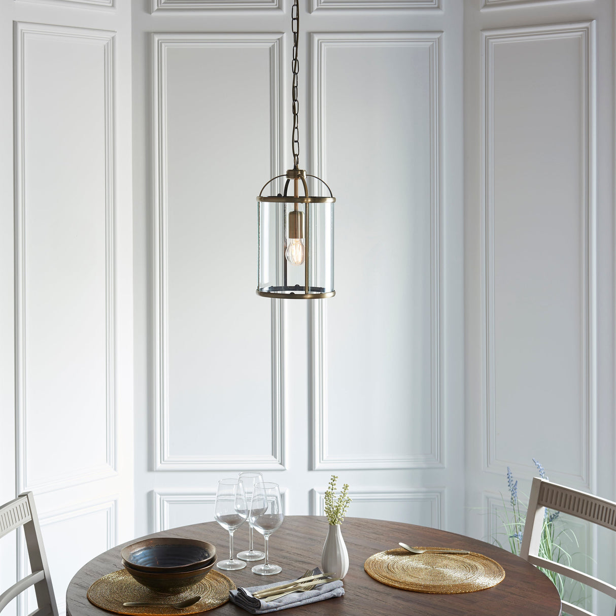 Amos Lambeth Single Lantern Antique Brass – from Amos Lighting + Home