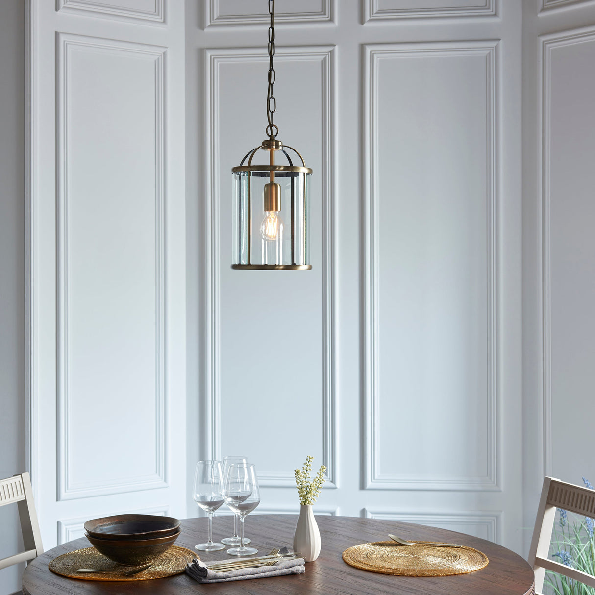 Amos Lambeth Single Lantern Antique Brass – from Amos Lighting + Home