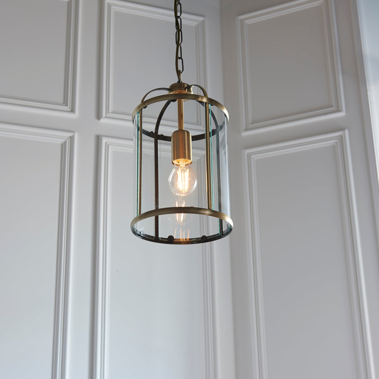 Amos Lambeth Single Lantern Antique Brass – from Amos Lighting + Home
