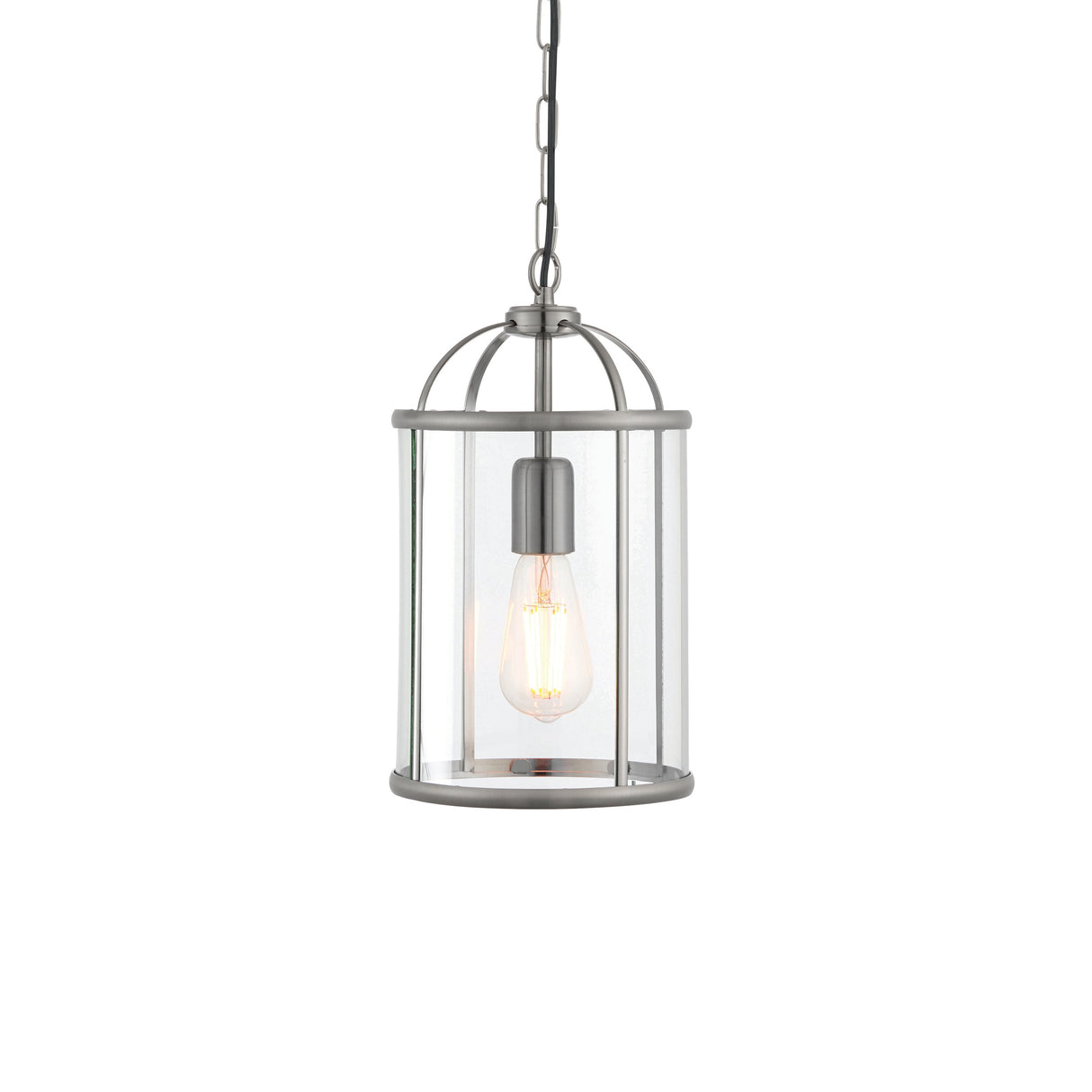 Amos Lambeth Single Lantern Satin Nickel – from Amos Lighting + Home