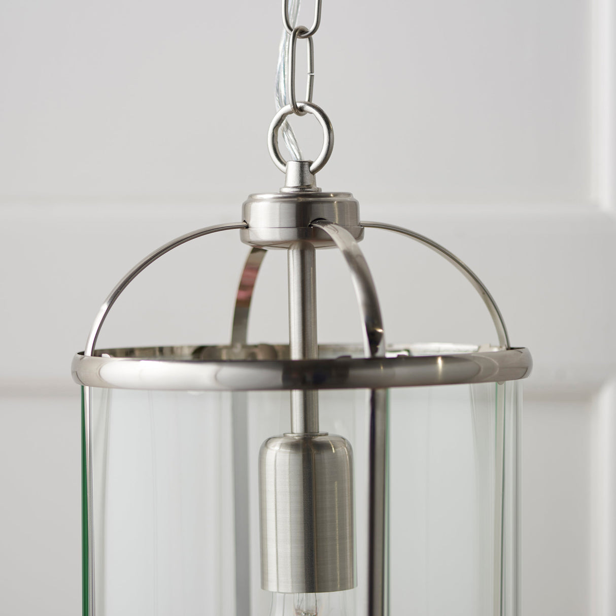 Amos Lambeth Single Lantern Satin Nickel – from Amos Lighting + Home