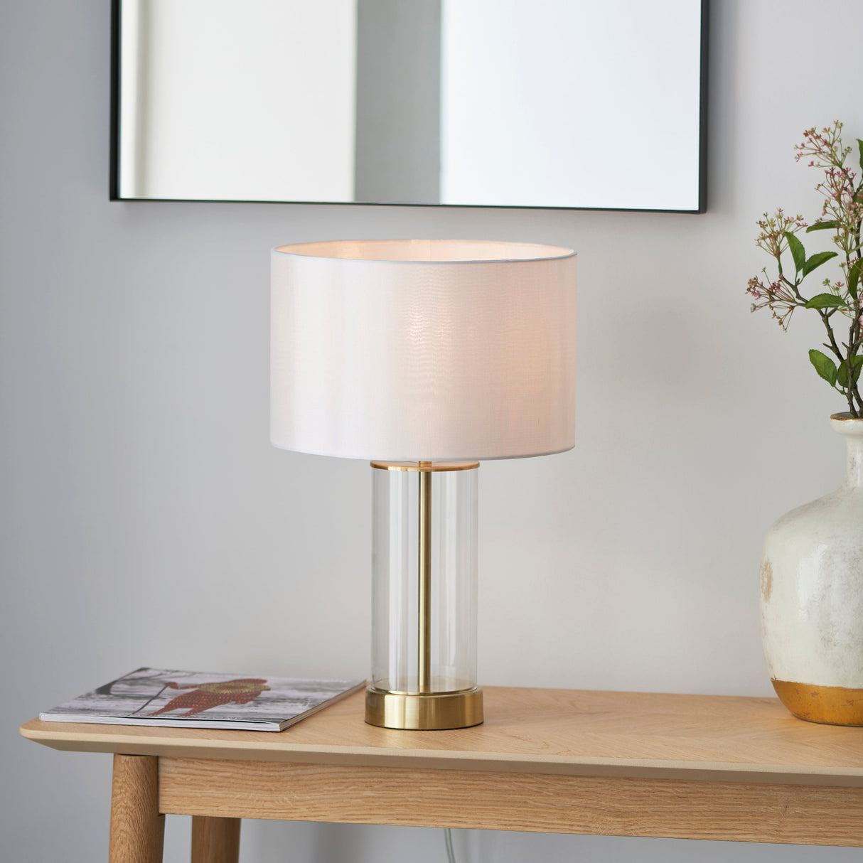 Amos Lessinar Touch Table Lamp Satin Gold Small – from Amos Lighting + Home
