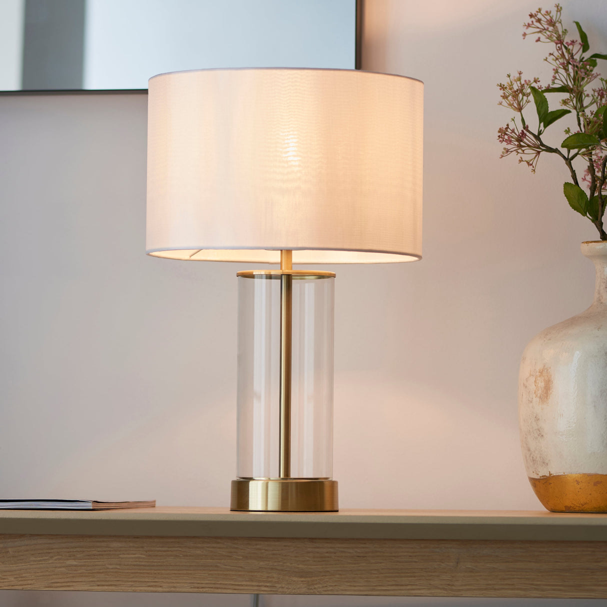 Amos Lessinar Touch Table Lamp Satin Gold Small – from Amos Lighting + Home