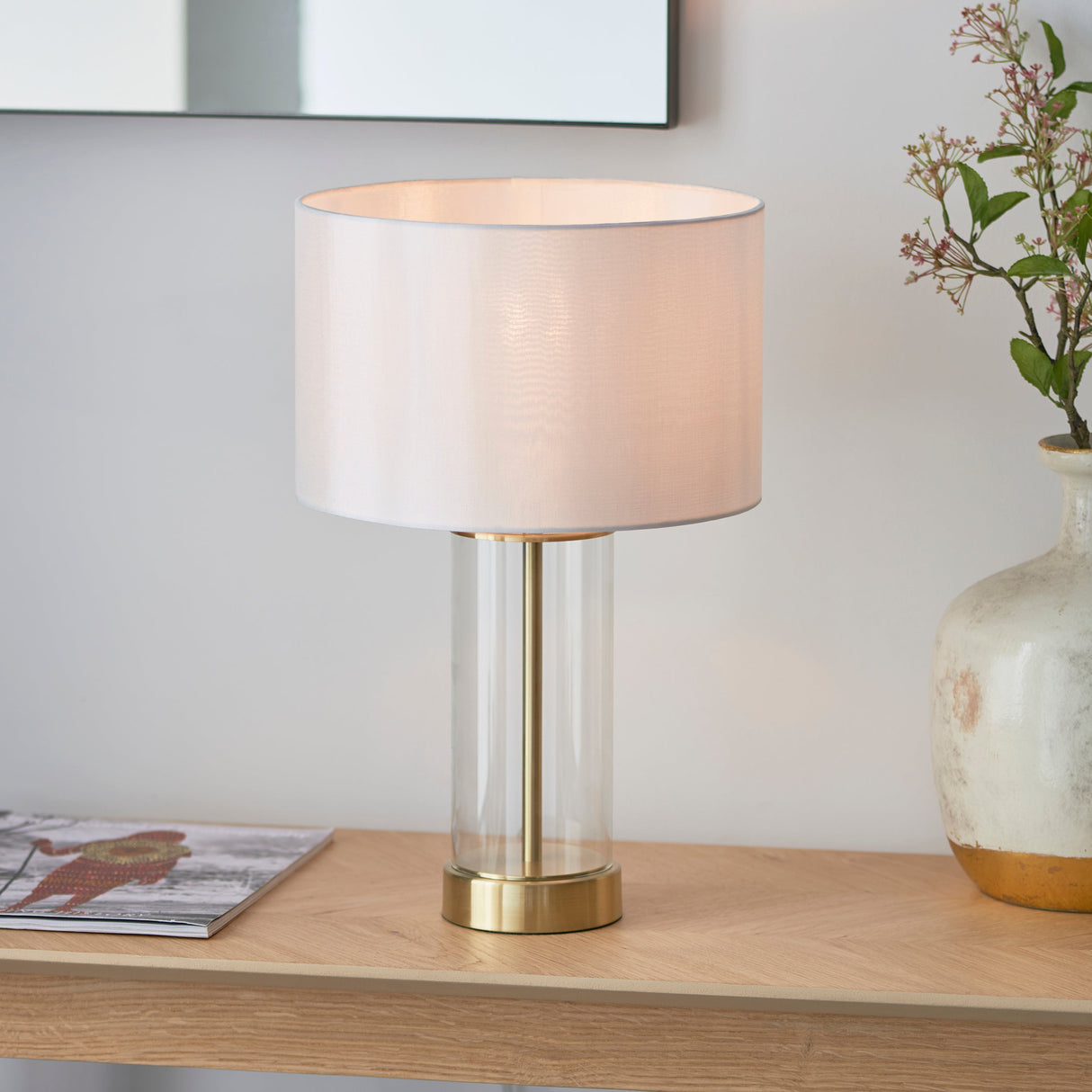 Amos Lessinar Touch Table Lamp Satin Gold Small – from Amos Lighting + Home