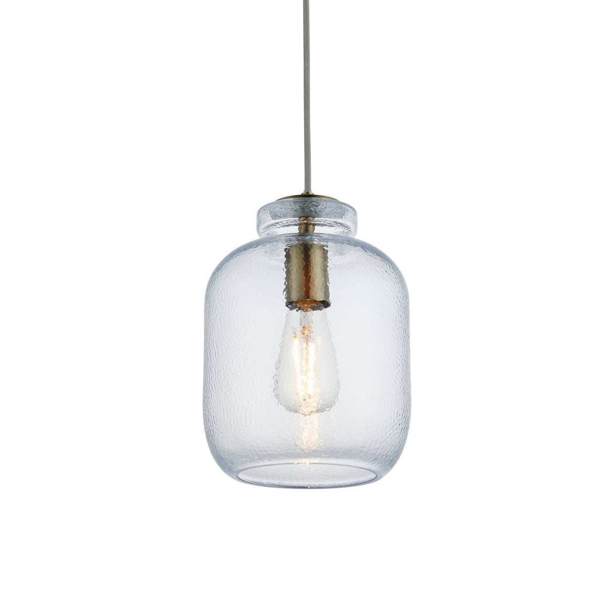 Amos Lyra Pendant Clear Textured Glass – from Amos Lighting + Home