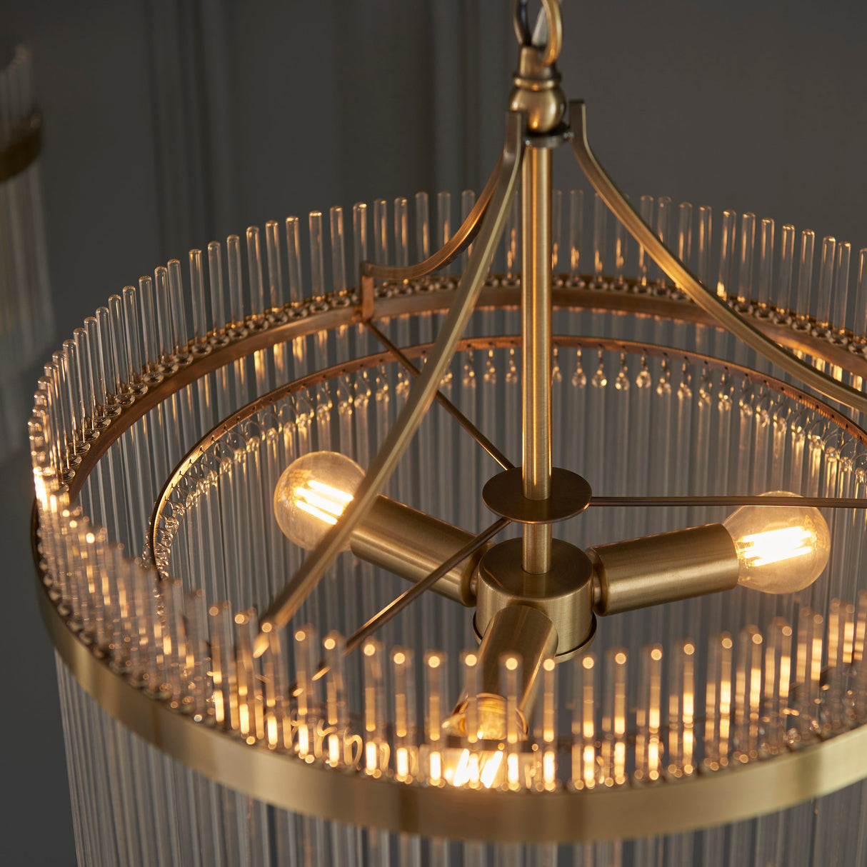 Amos Marietta 3lt Chandelier Antique Brass & Glass – from Amos Lighting + Home