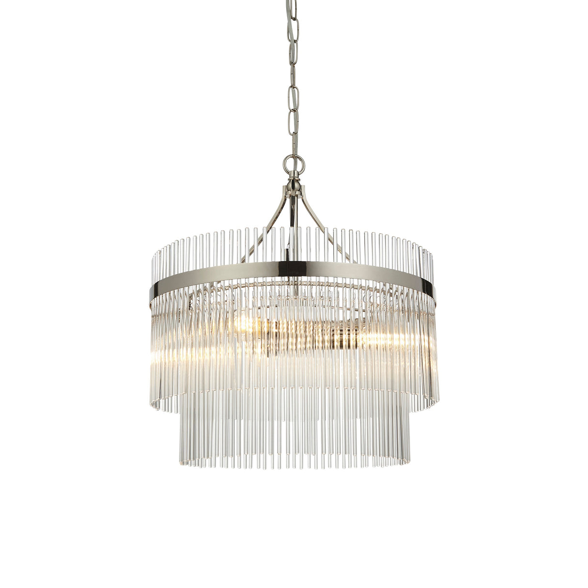 Amos Marietta 3lt Chandelier Bright Nickel – from Amos Lighting + Home