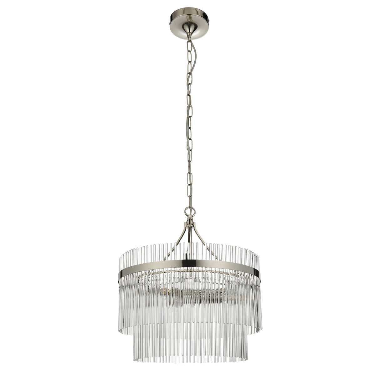 Amos Marietta 3lt Chandelier Bright Nickel – from Amos Lighting + Home