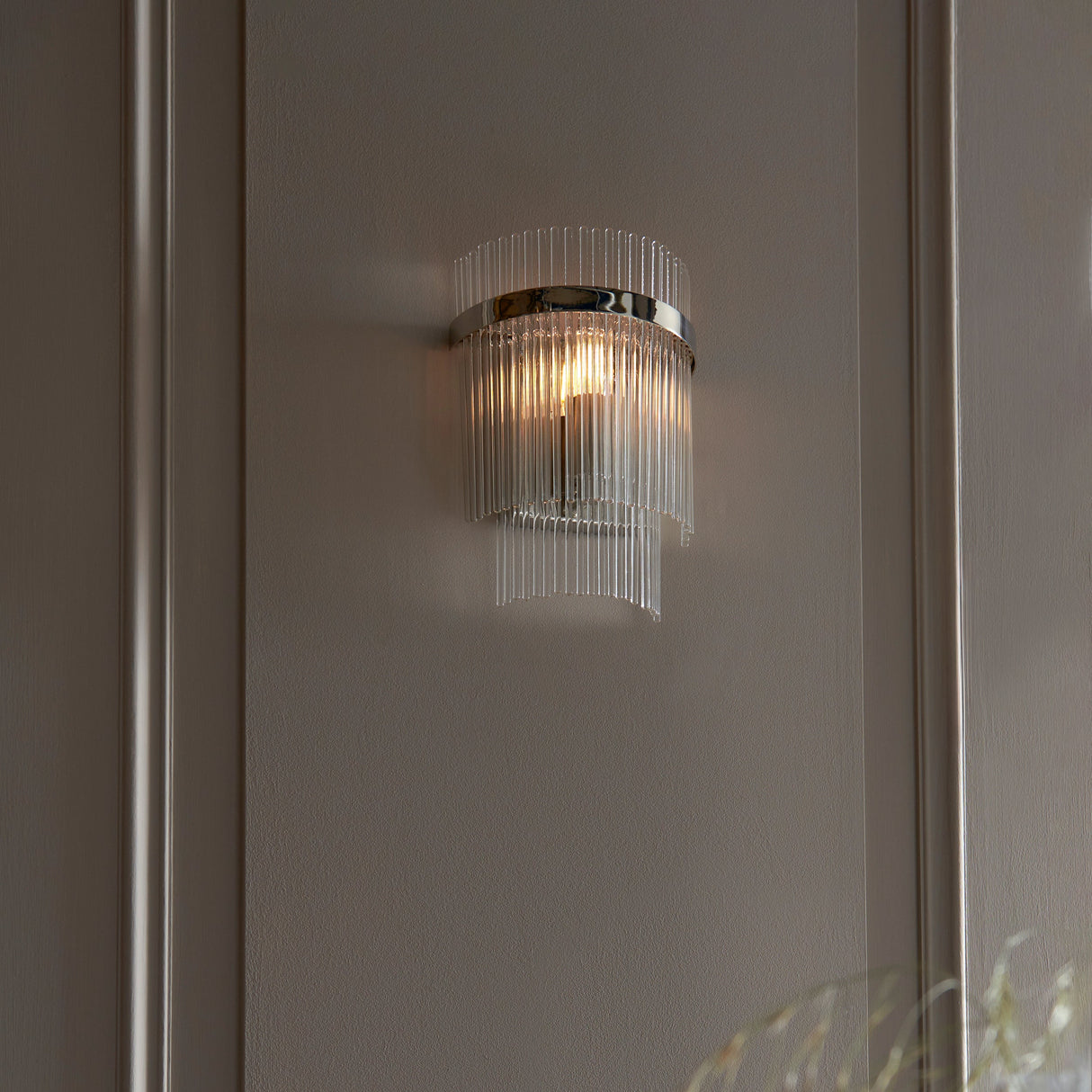 Amos Marietta Wall Light Bright Nickel – from Amos Lighting + Home