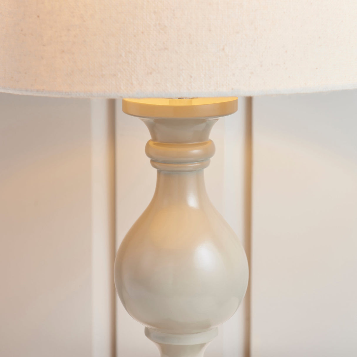 Amos Marsham Wooden Table Lamp Taupe – from Amos Lighting + Home