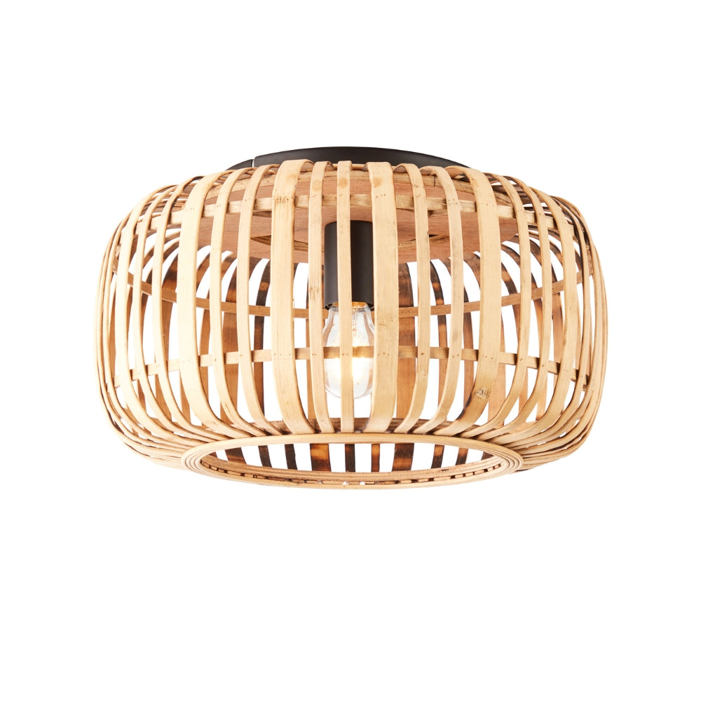 Amos Perranwell Bamboo Flush Ceiling Light Natural – from Amos Lighting + Home