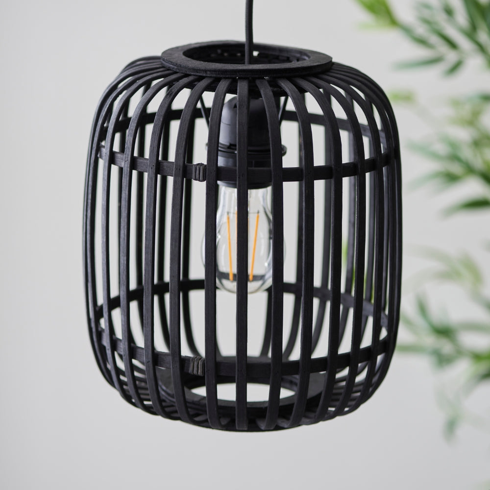 Amos Perranwell Bamboo Pendant Light Black – from Amos Lighting + Home