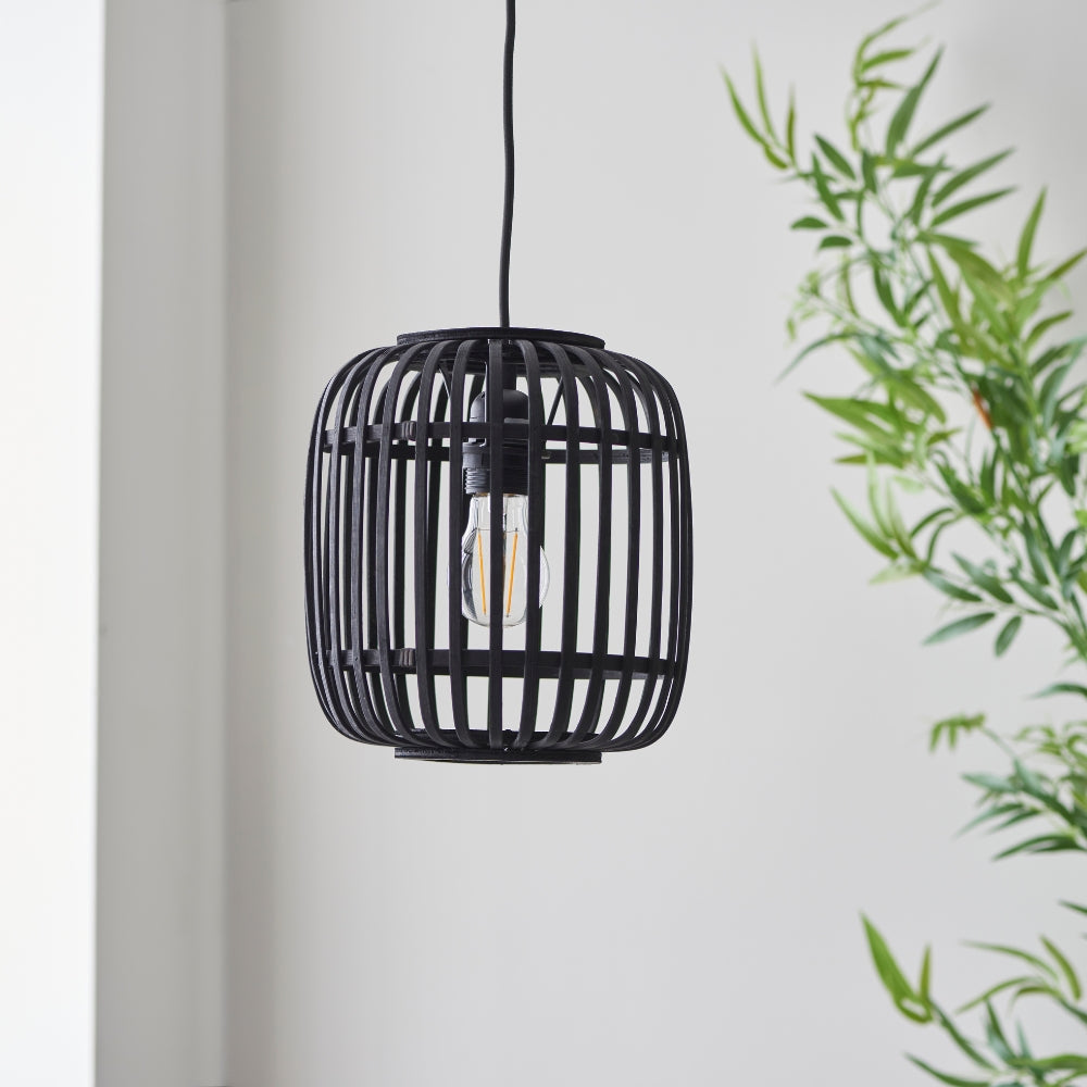 Amos Perranwell Bamboo Pendant Light Black – from Amos Lighting + Home
