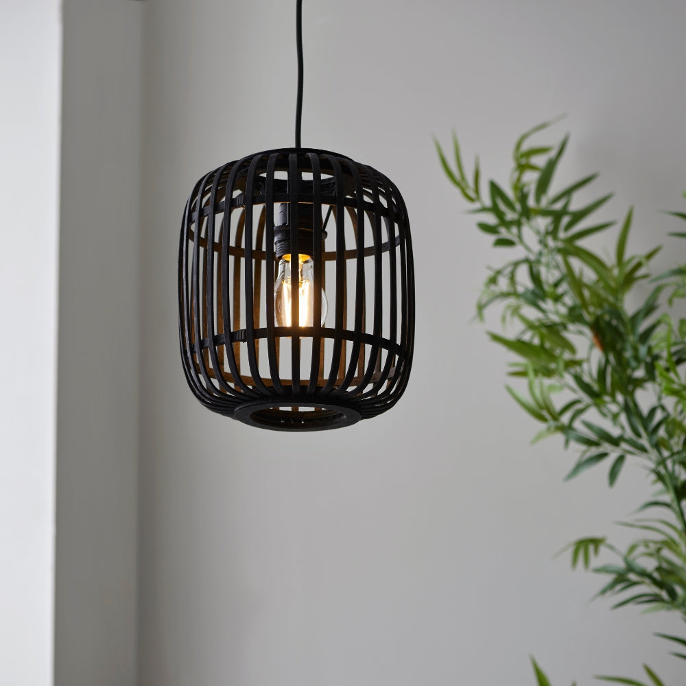 Amos Perranwell Bamboo Pendant Light Black – from Amos Lighting + Home