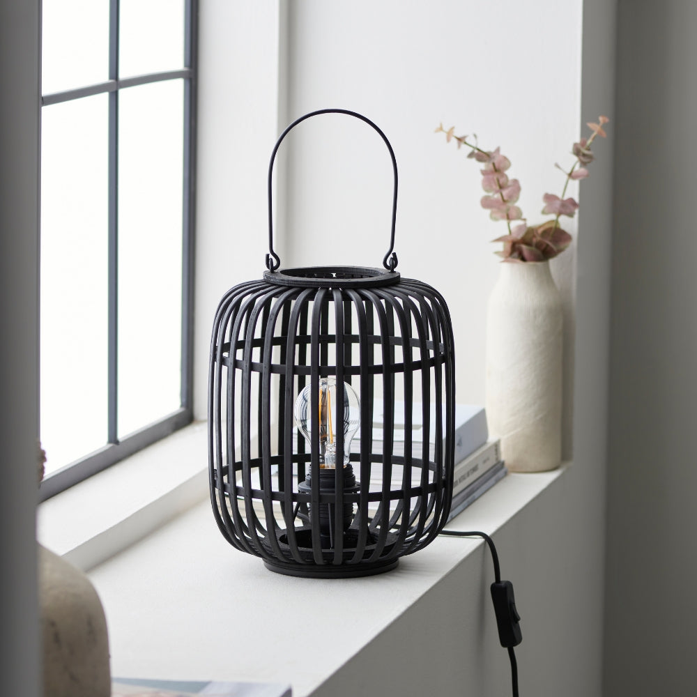 Amos Perranwell Bamboo Table Lamp Black – from Amos Lighting + Home