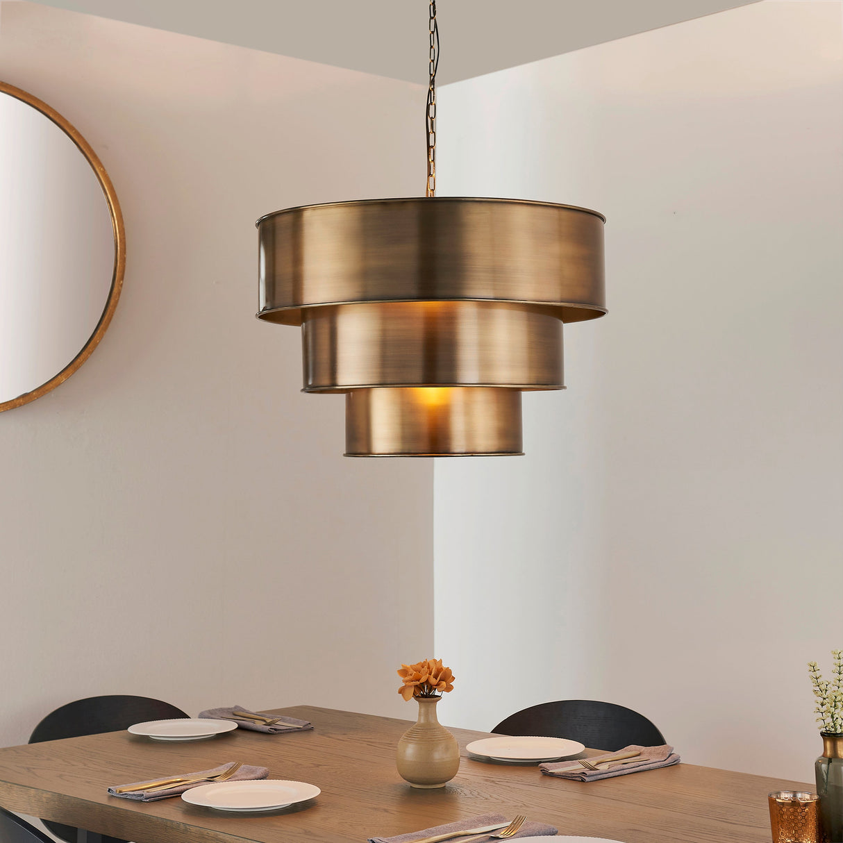 Endon Morad Aged Brass Chandelier – from Amos Lighting + Home
