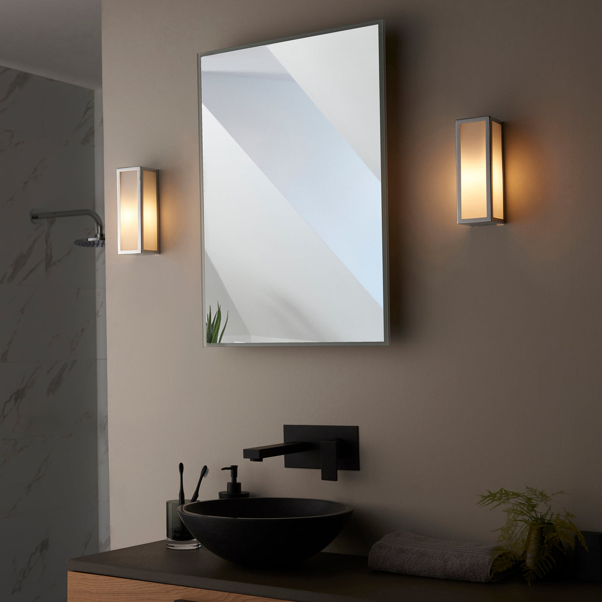 Endon Newham Bathroom Wall Light Opal Small – from Amos Lighting + Home