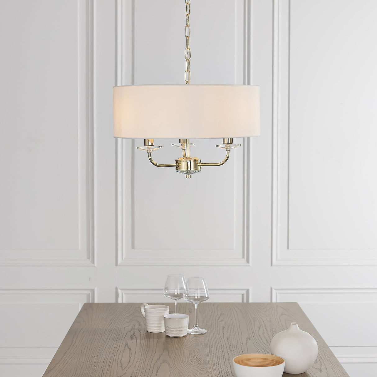 Amos Nixon 3lt Pendant Brass – from Amos Lighting + Home