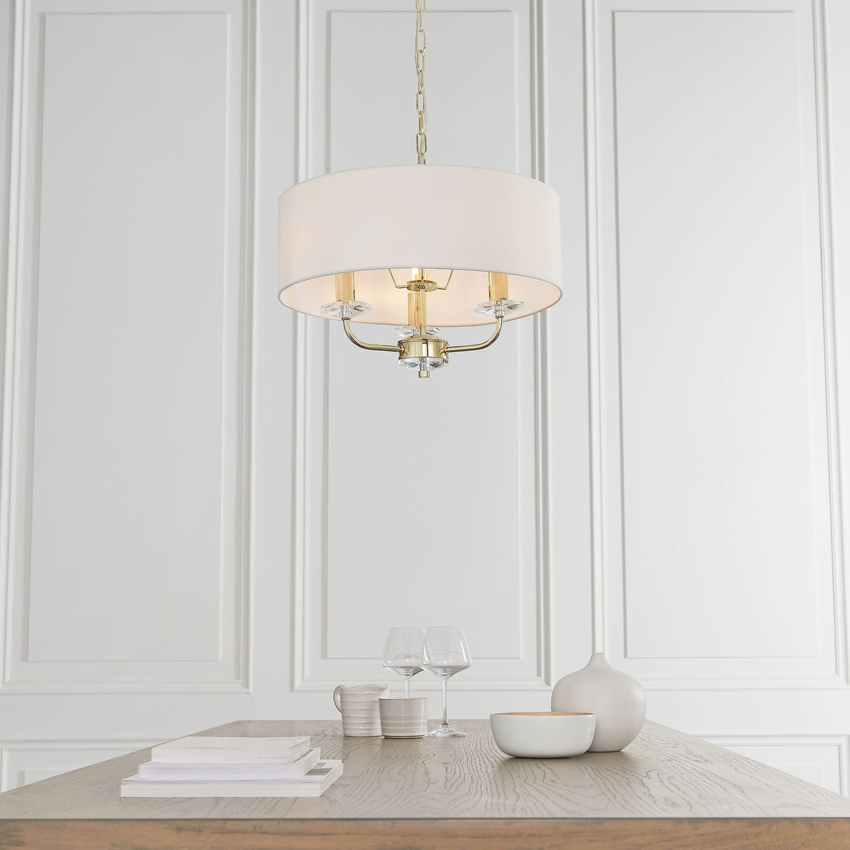 Amos Nixon 3lt Pendant Brass – from Amos Lighting + Home