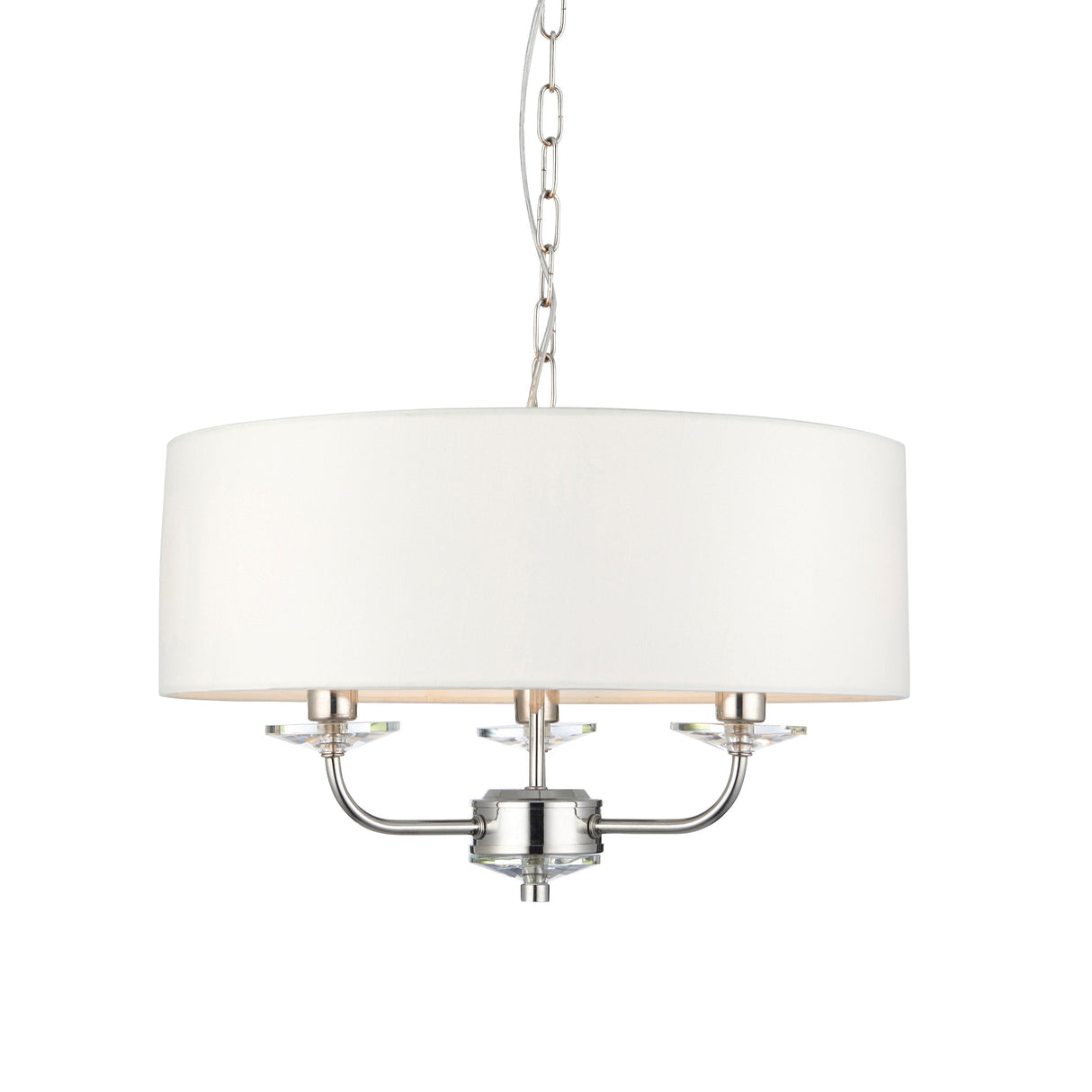 Amos Nixon 3lt Pendant Bright Nickel – from Amos Lighting + Home