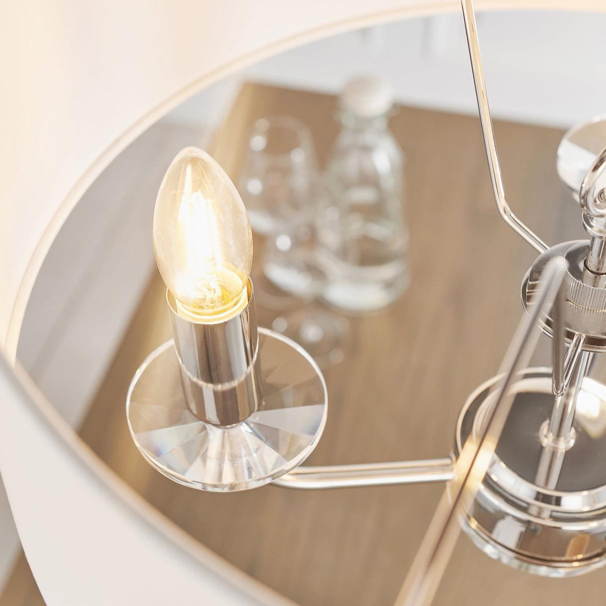 Amos Nixon 3lt Pendant Bright Nickel – from Amos Lighting + Home