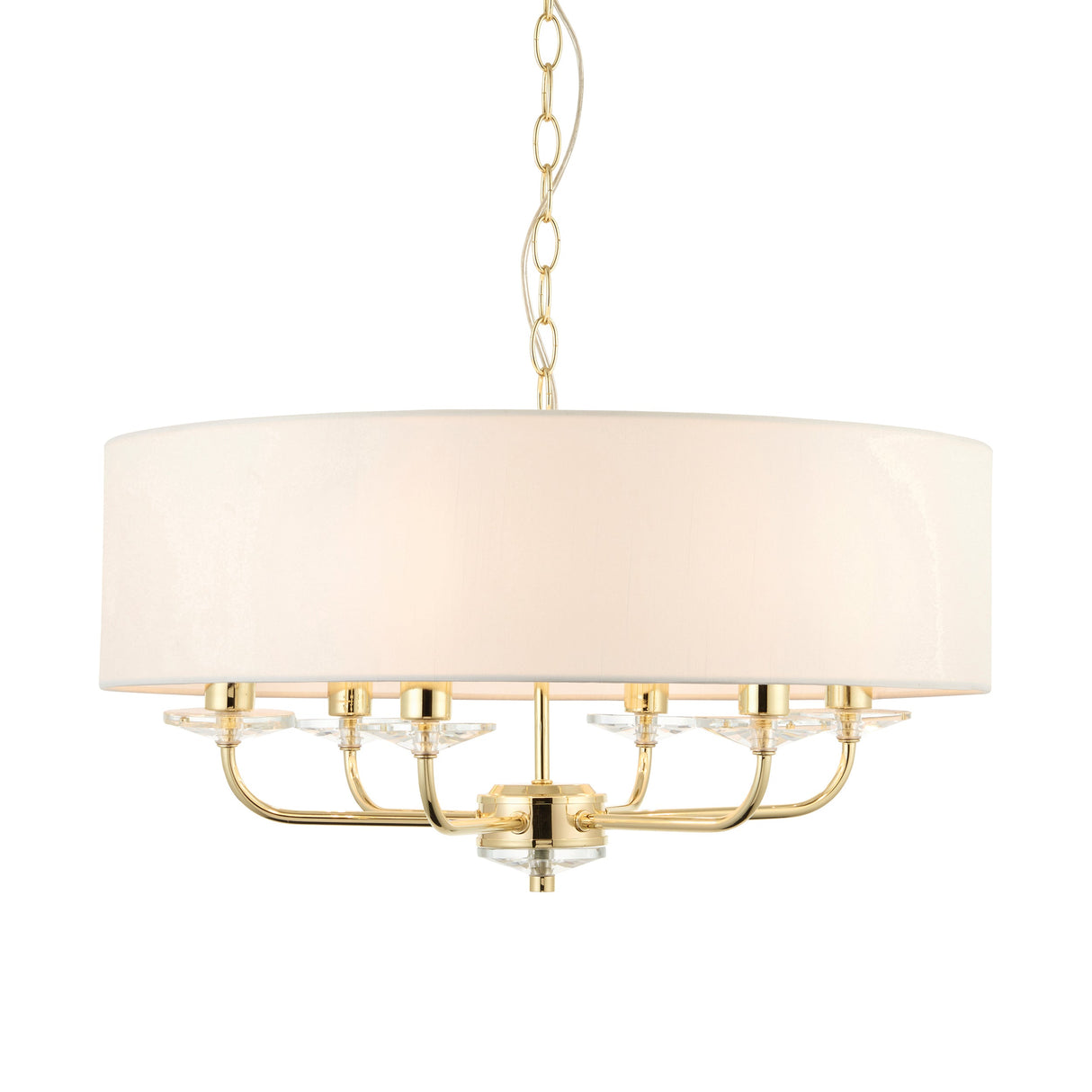 Amos Nixon 6lt Pendant Brass – from Amos Lighting + Home
