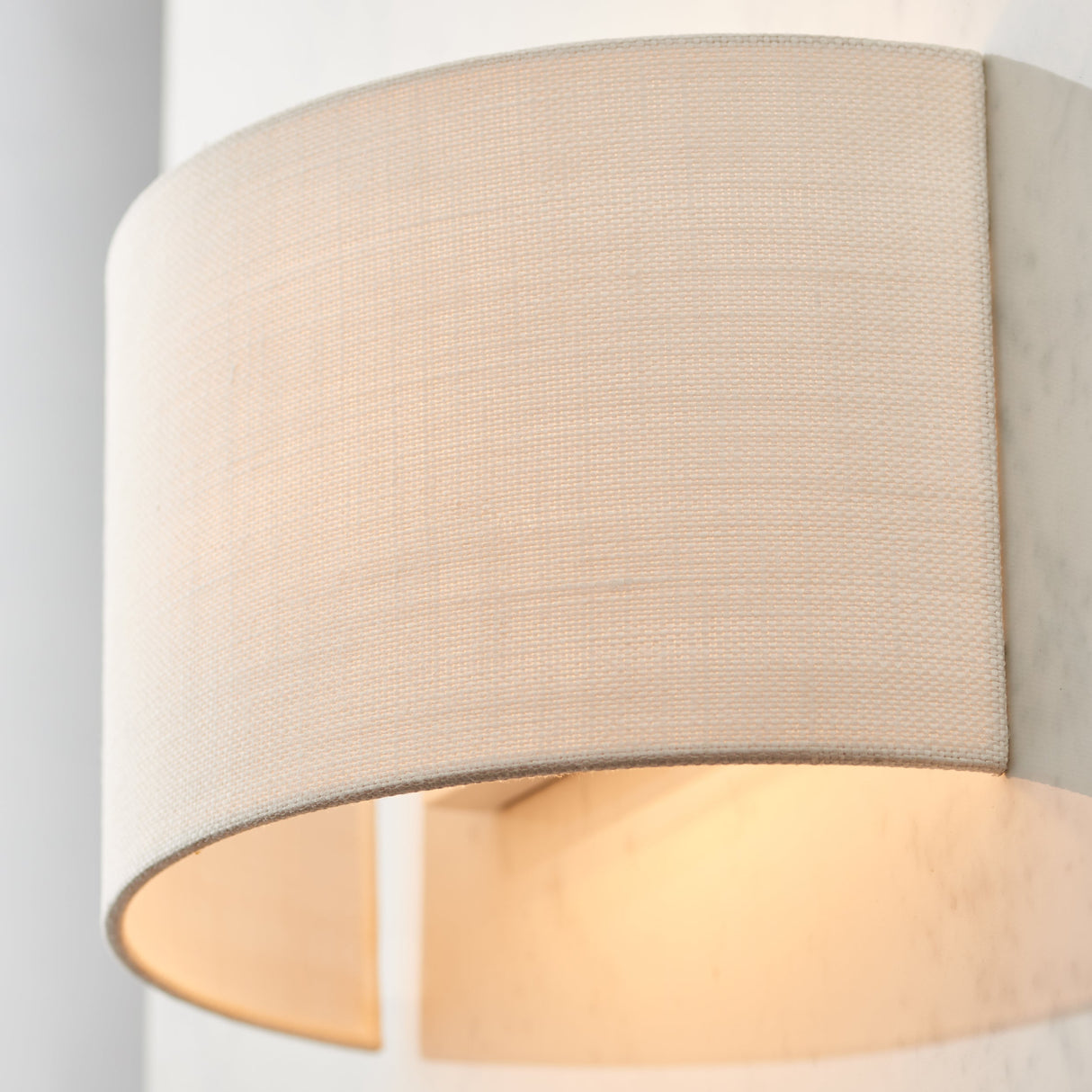 Amos Obi Wall Light White Linen – from Amos Lighting + Home