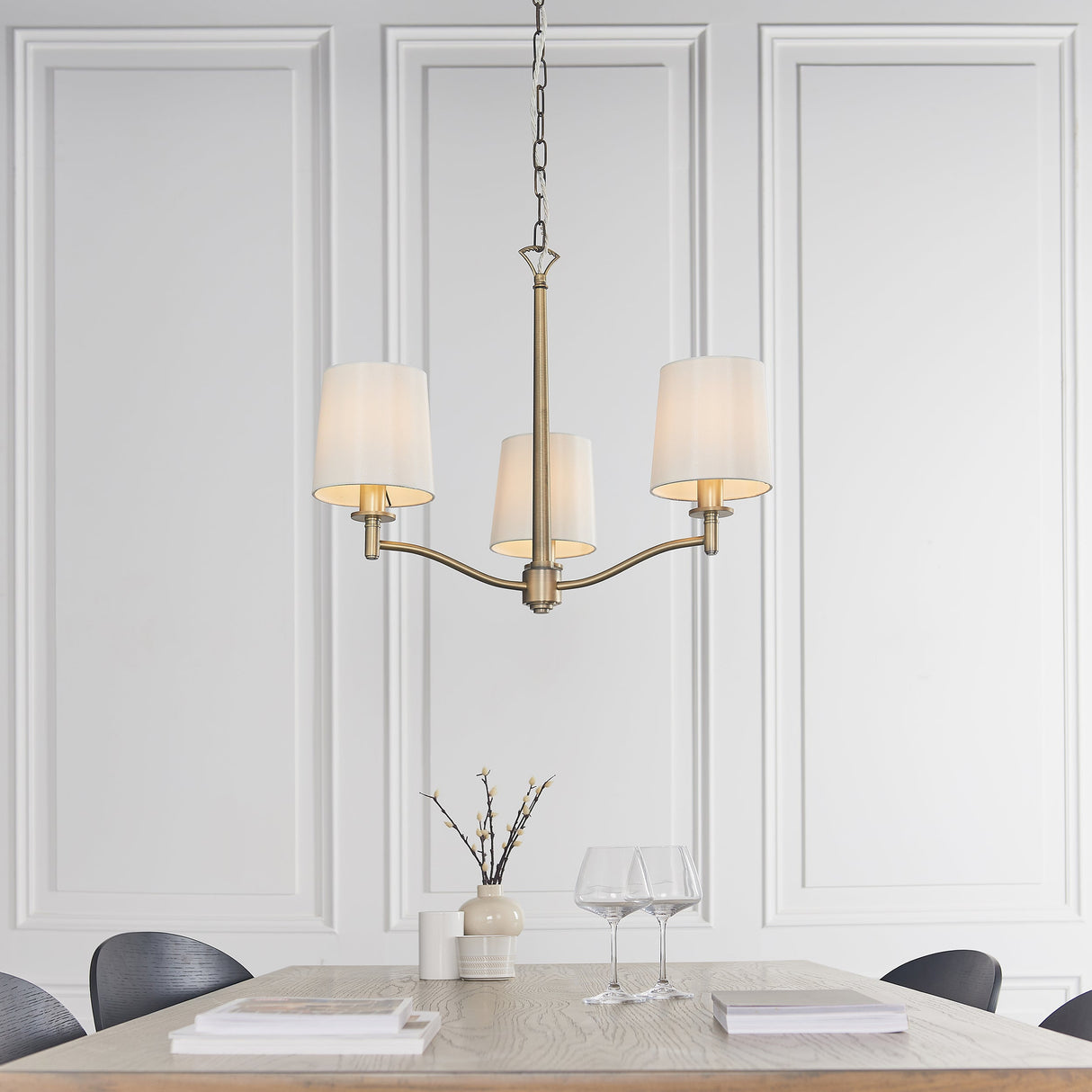 Endon Ortona 3lt Pendant Antique Brass – from Amos Lighting + Home
