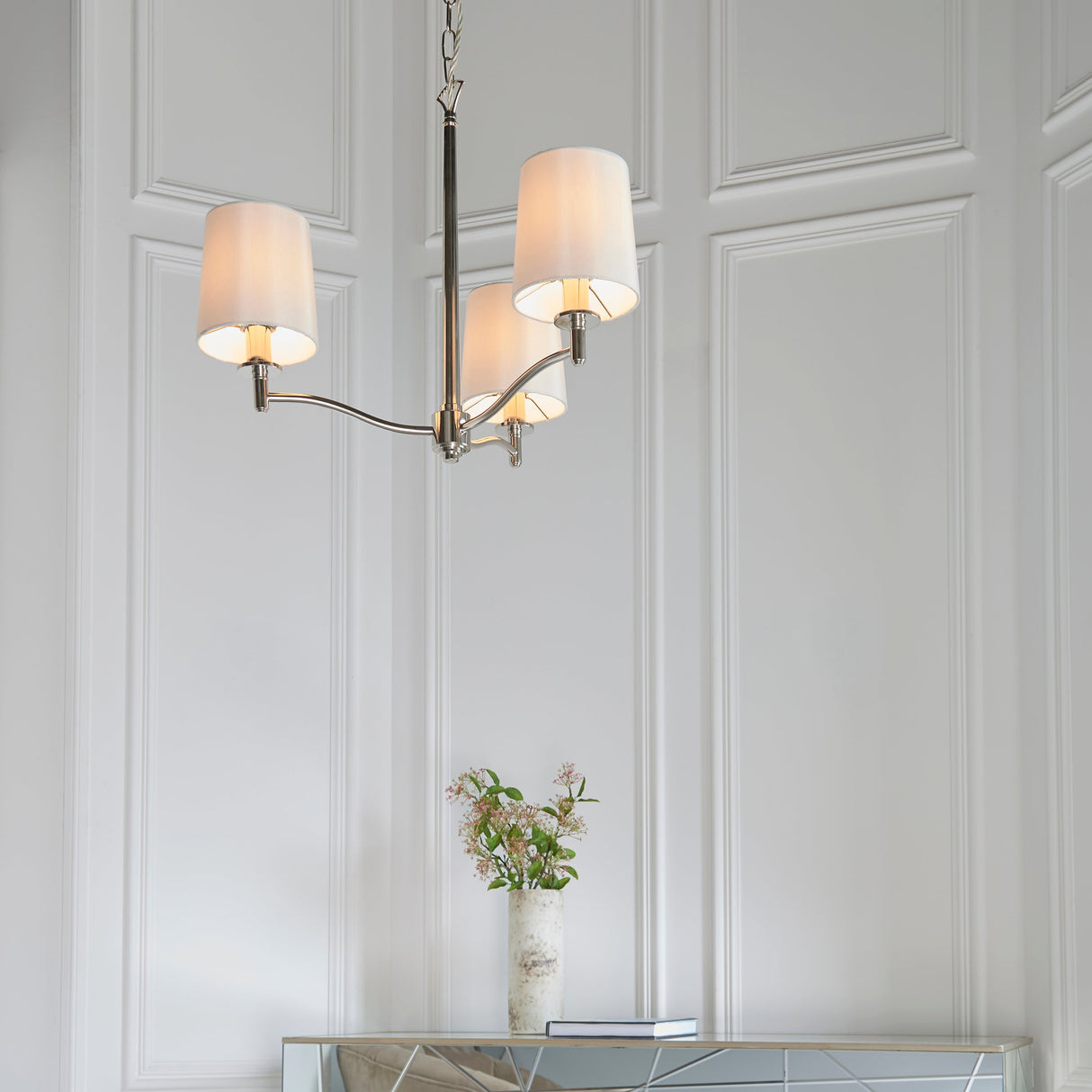Endon Ortona 3lt Pendant Nickel – from Amos Lighting + Home