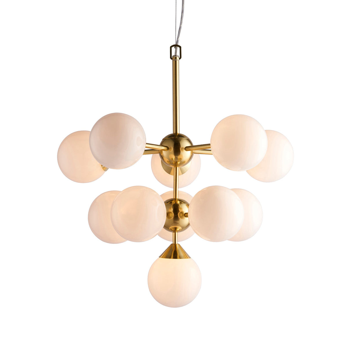 Amos Oscar 11 Light Modern Chandelier Satin Brass – from Amos Lighting + Home