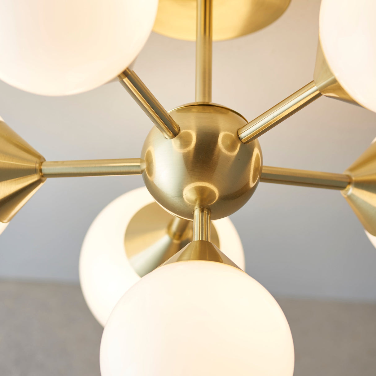 Amos Oscar 6lt Semi flush Satin Brass – from Amos Lighting + Home