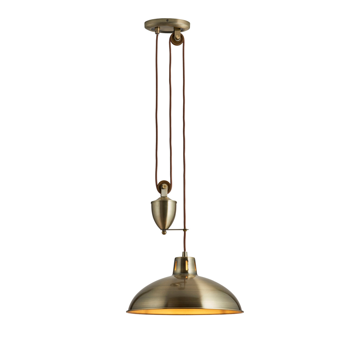 Endon Polka Rise & Fall Pendant Antique Brass – from Amos Lighting + Home