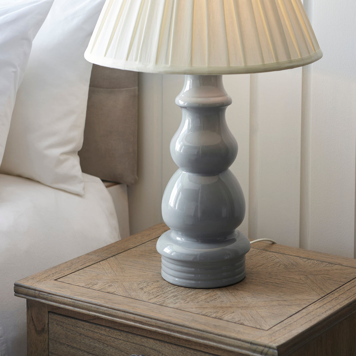Amos Provence Table Lamp Base Ceramic Pale Grey – from Amos Lighting + Home