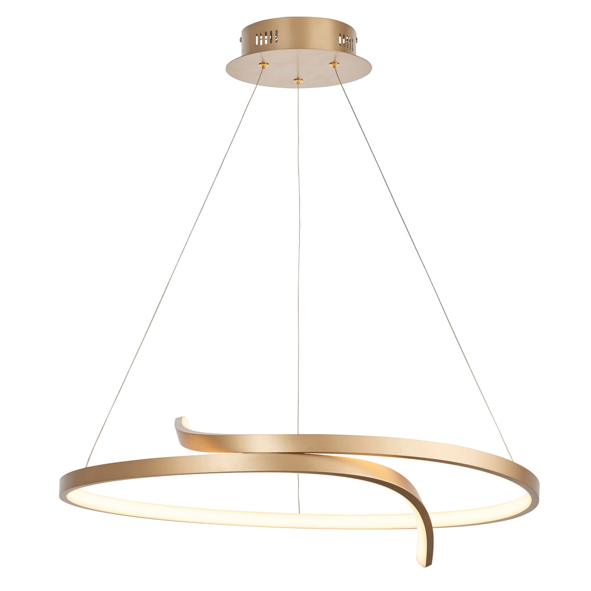 Amos Rafe LED Pendant Matt Brushed Gold – from Amos Lighting + Home