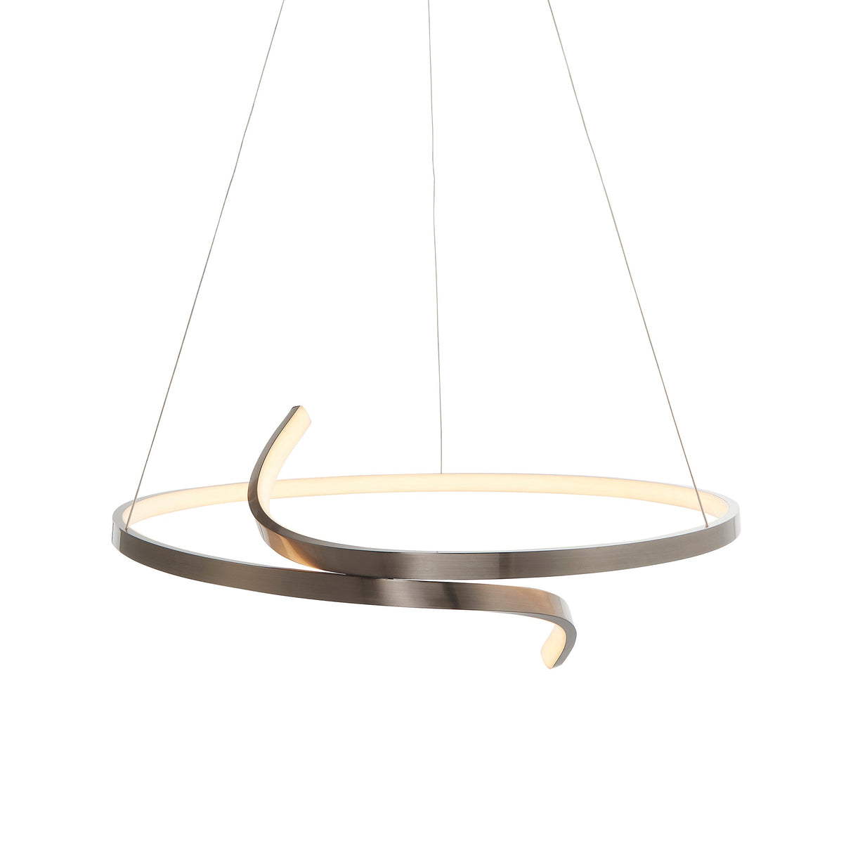 Amos Rafe LED Pendant Satin Nickel – from Amos Lighting + Home