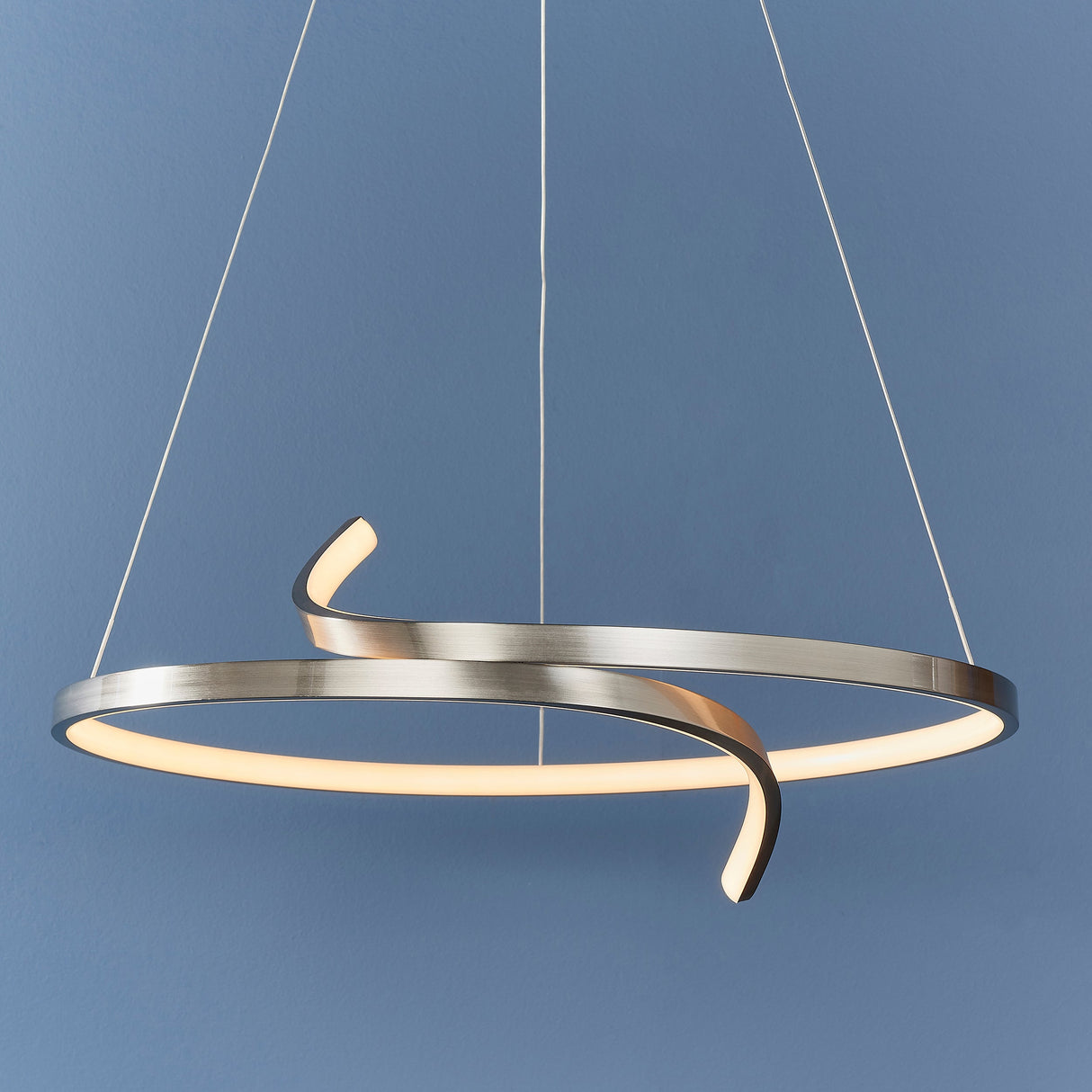 Amos Rafe LED Pendant Satin Nickel – from Amos Lighting + Home