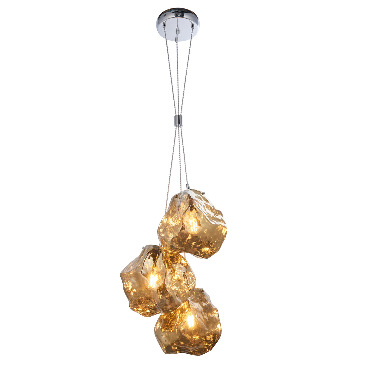 Amos Rock 3lt Pendant Cluster Bronze – from Amos Lighting + Home