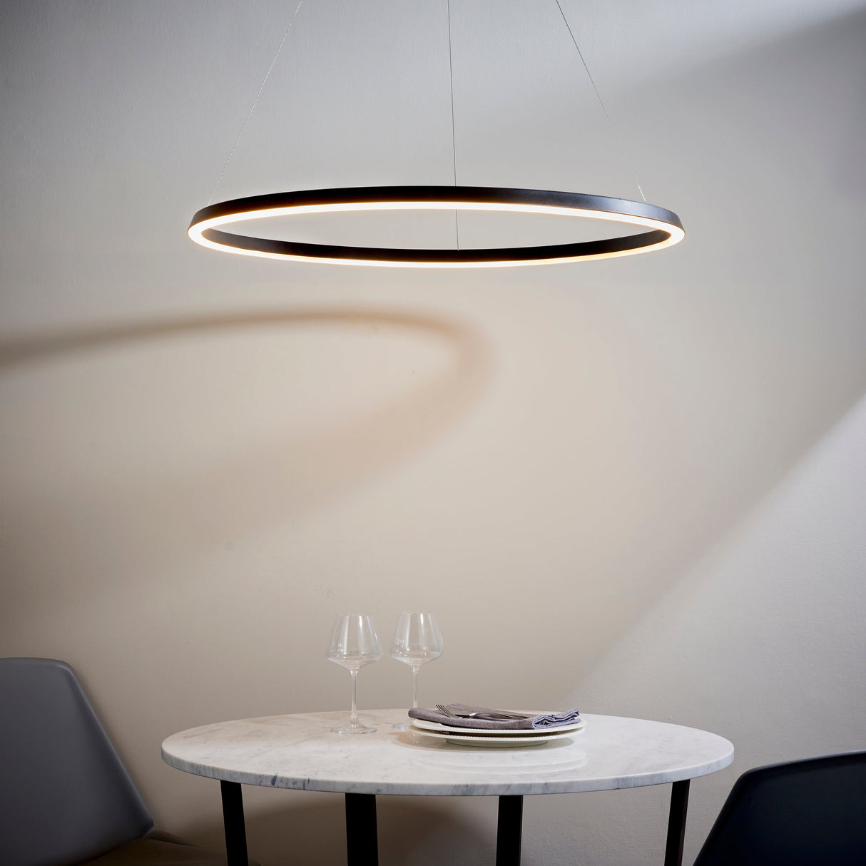 Amos Staten LED Pendant Matt Black – from Amos Lighting + Home