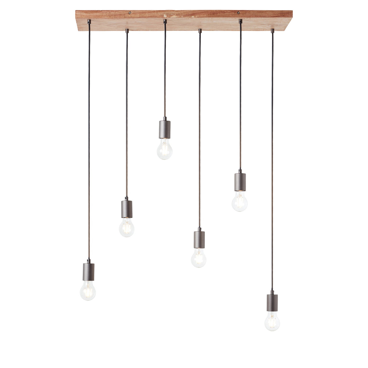Amos Stellan 6lt Bar Pendant Natural Wood & Anthracite – from Amos Lighting + Home