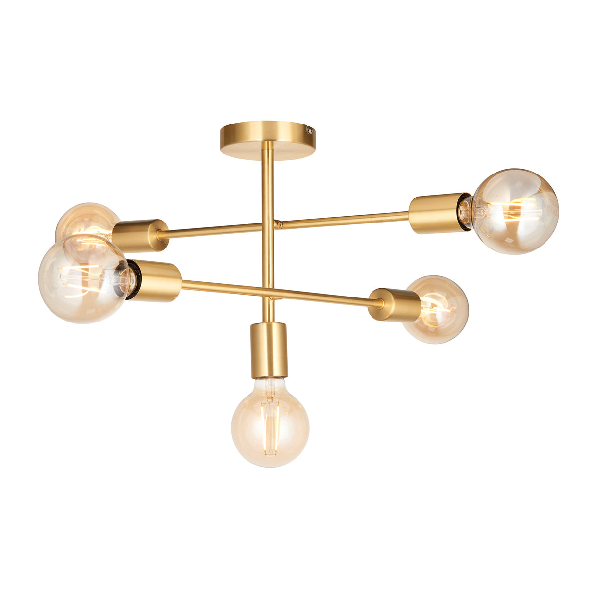 Amos Studio 5lt Semi flush Brushed Brass – from Amos Lighting + Home
