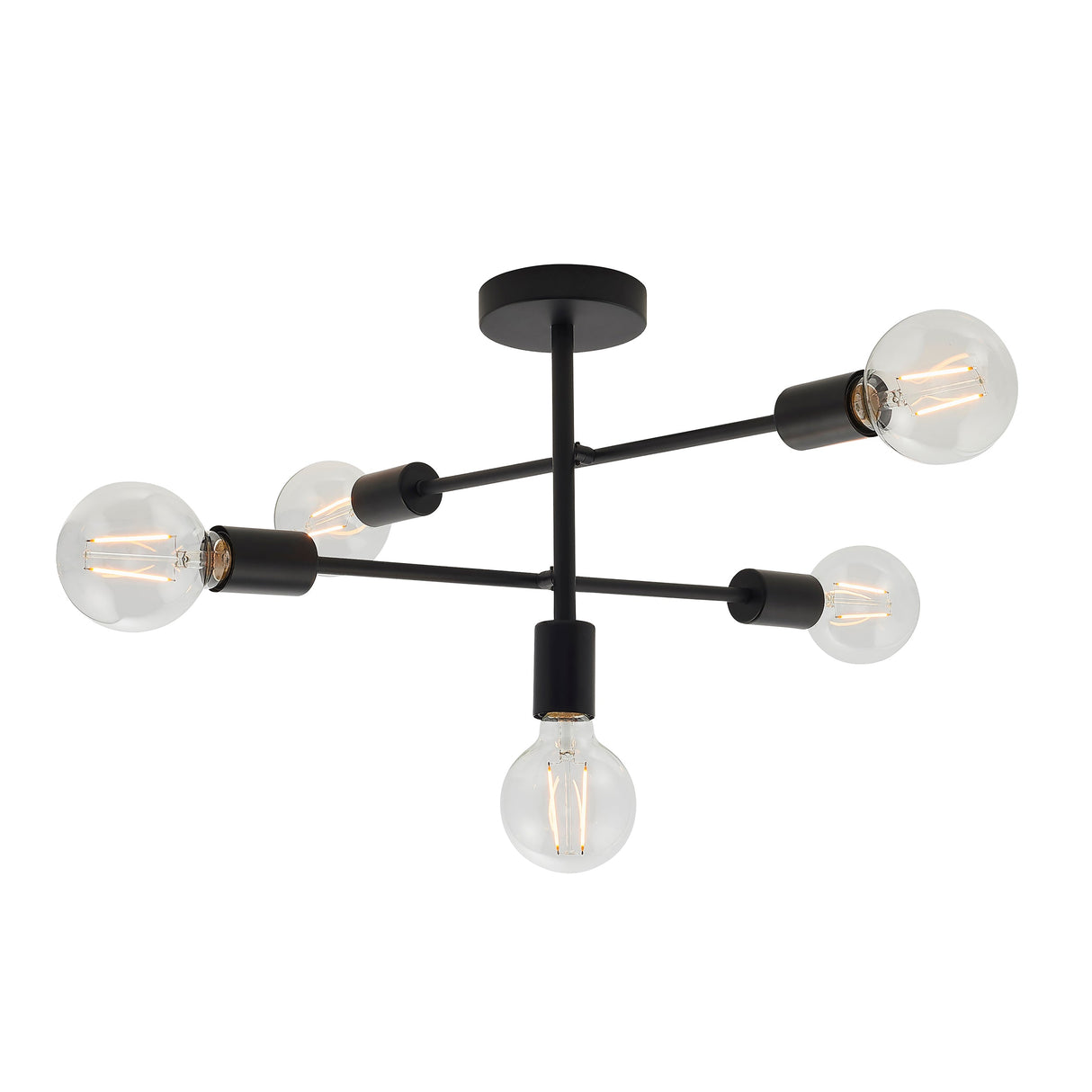 Amos Studio 5lt Semi flush Matt Black – from Amos Lighting + Home