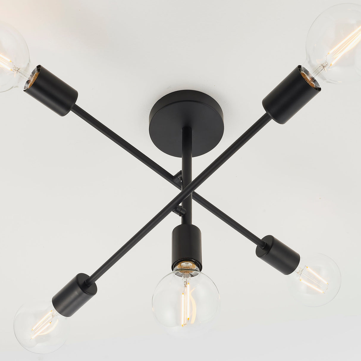 Amos Studio 5lt Semi flush Matt Black – from Amos Lighting + Home